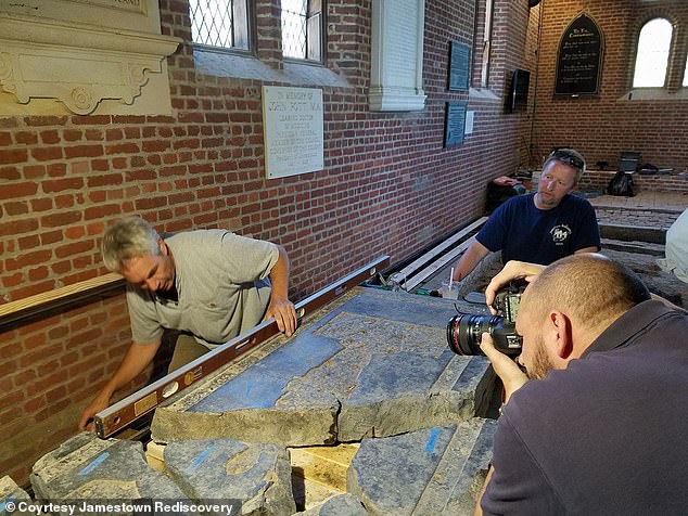 Monument conservator Jonathan Appell puts together the first pieces of the 