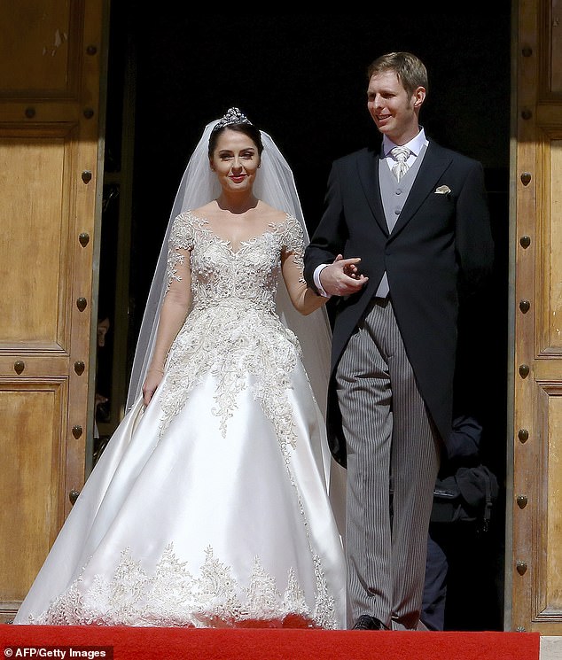 Crown Prince Leka II and Princess Elia of Albania announced the end of their eight-year marriage in January. Pictured after their wedding ceremony in 2016