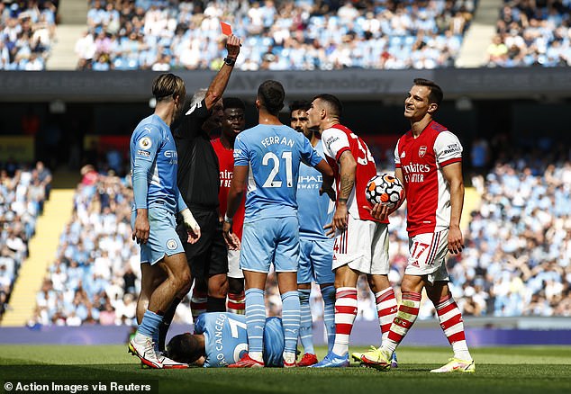 Arteta said he learned from Arsenal's 5-0 defeat to Manchester City after Granit Xhaka's red card in 2021