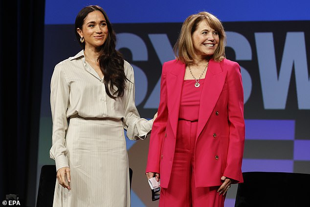 Pictured: The Duchess of Sussex and journalist Katie Couric on a panel at the South By Southwest Conference and Festival at the Austin Convention Center in Austin, Texas, US, March 2024