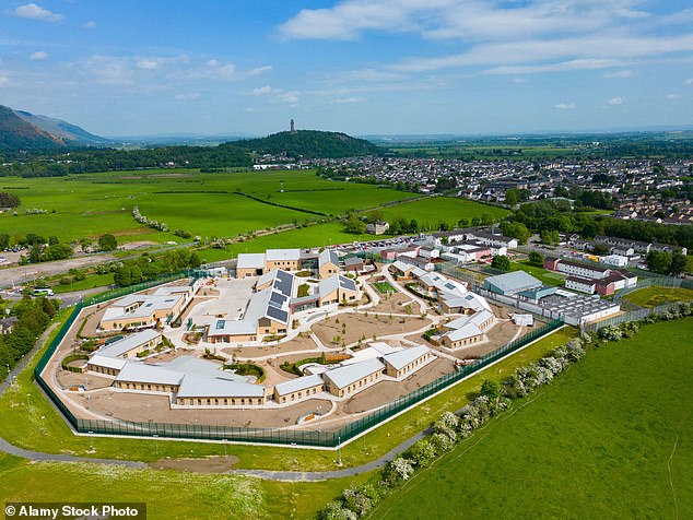 The 32-year-old is understood to be living as a trans man called Kobi in Scotland's all-women's prison, HMP Stirling (pictured), where Earley is being held in the admissions ward.