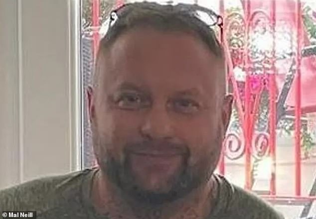 Father-of-two Chris Neill (pictured) was returning from Burgas with his sons Reece, 19, and Archie, eight, when he fell unwell on the flight on Monday 16 September.