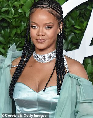 Rihanna pictured at the British Fashion Awards in 2019;