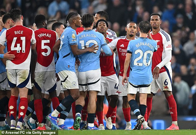 Tensions flared after City's equaliser against the Gunners on Sunday afternoon.