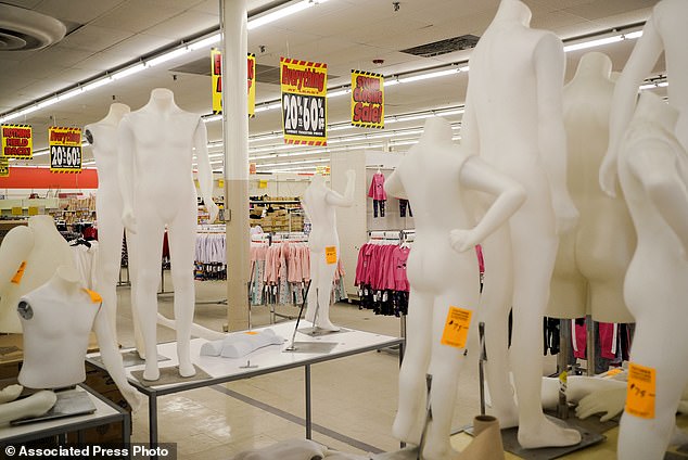 Mannequins are among the display items and fixtures that will be sold at the Kmart in Avenel, New Jersey, in April 2022. When the New Jersey store closed its doors on April 16, 2022, it left just three U.S. locations for the former retail powerhouse.