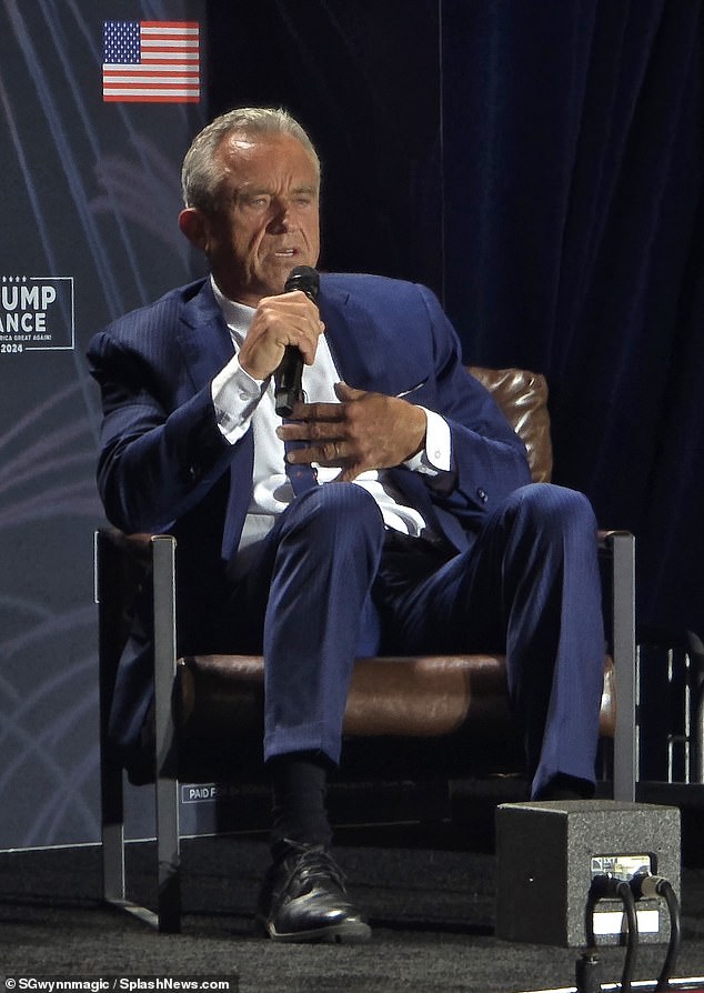 RFK Jr. made his first appearance since the scandal broke when he appeared at an event on Capitol Hill on Monday (pictured), where he posed for photos with prominent Republican lawmakers.