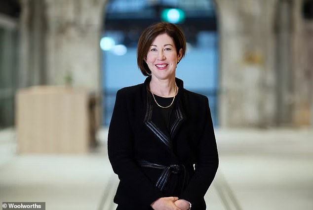 Long-time Woolworths employee Amanda Bardwell (pictured) was appointed as the supermarket giant's new chief executive earlier this year after Brad Banducci stepped down.