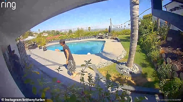 In the clip, a man who appeared to be the veteran musician is seen running around the backyard.