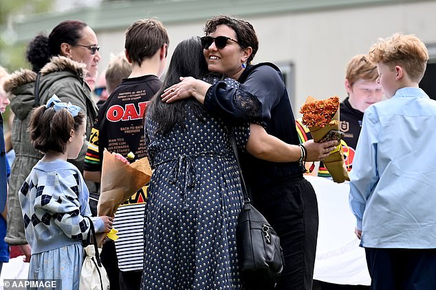 Around 750 mourners attended the funeral in Springwood in the Blue Mountains of New South Wales.