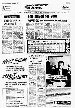 Groundbreaking: the first issue of Money Mail from September 1966