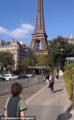 A week ago, the mother of two posted a series of happy photos on Instagram as she enjoyed the sights of Paris with her son. 