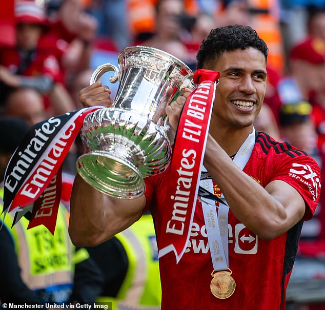 Varane won the FA Cup and Carabao Cup with United during his three years at the club.