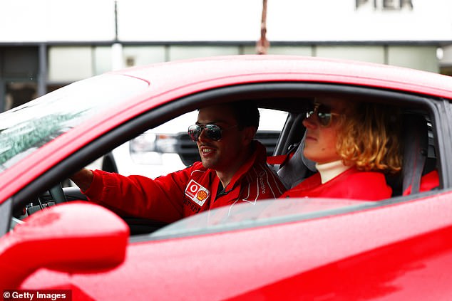 Ollie Henry and Sam De Koning arrived in a Ferrari at the event at the Wharf Shed