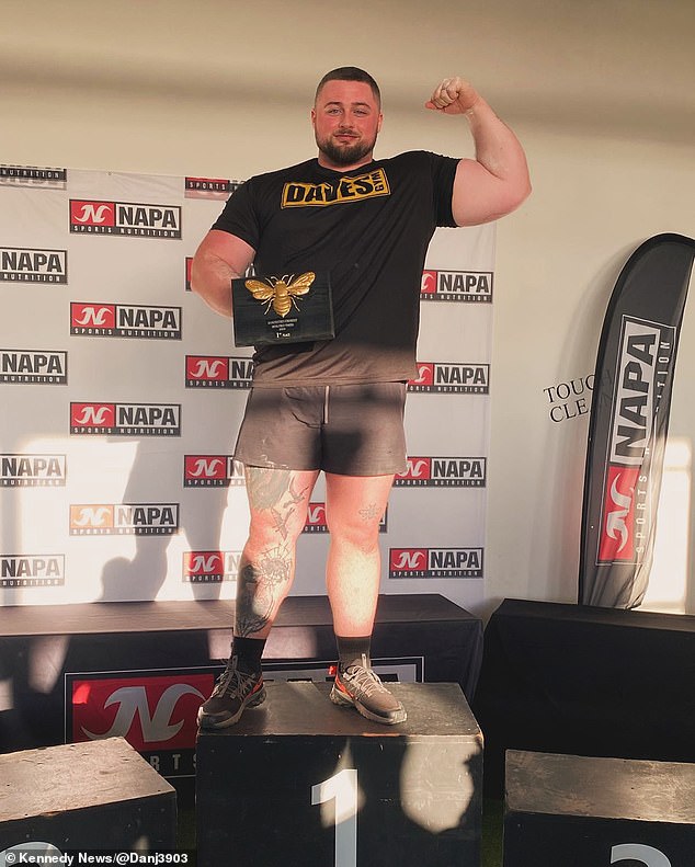 Mr Jones came first in the strongman category for the first time at the Manchester competition in July.