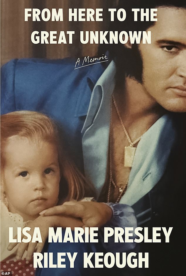 A look at the book cover featuring Lisa Marie as a child with her father Elvis Presley