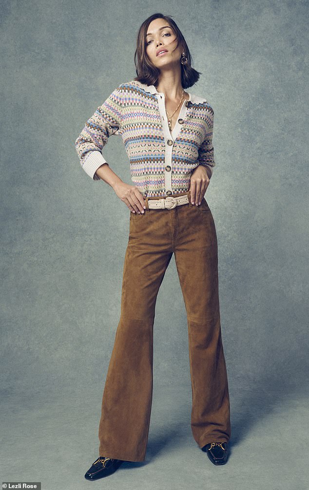 Cardigan, £69, monsoon.co.uk; belt, £45, stories.com; trousers, £199, mango.com; loafers, £299, lkbennett.com