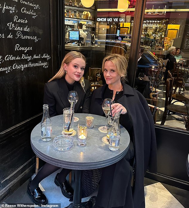 Ava and her mother Reese in Paris in January, where they both drank wine.