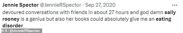 1727301741 177 Sally Rooney is being criticised for glorifying eating disorders and