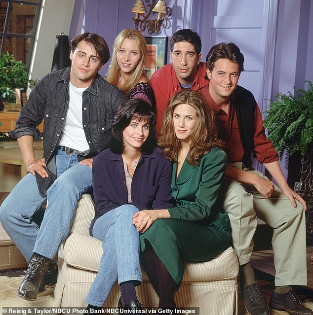 The actor sparked concern among friends following his disheveled appearance earlier this month, a source told In Touch Weekly, after TMZ obtained photos of him; from left: Matt LeBlanc, Lisa Kudrow, David Schwimmer, Matthew Perry, Courteney Cox and Jennifer Aniston pictured in a June 1994 Friends group portrait.