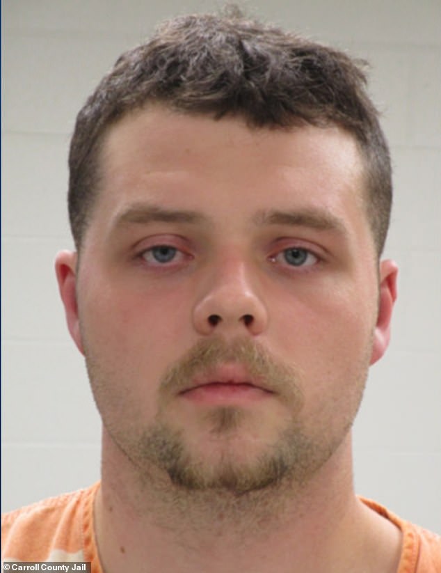 Nathaniel Bevers-McGivney, 21, was arrested and held in the Carroll County Jail on Monday on charges of abuse of a corpse and failure to disclose a known location, meaning he was accused of hiding the girl's body to conceal a crime, KTIV News reported.