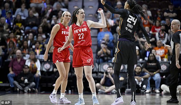 Clark shoved Connecticut Sun forward DeWanna Bonner during the WNBA playoff game