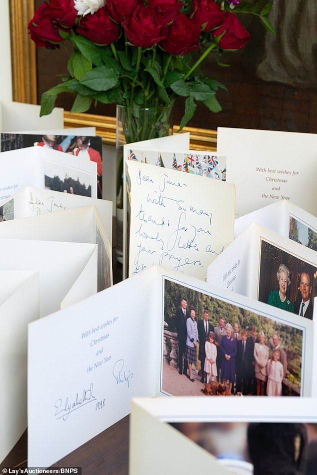 Many cards are signed by both the Queen and Prince Philip.