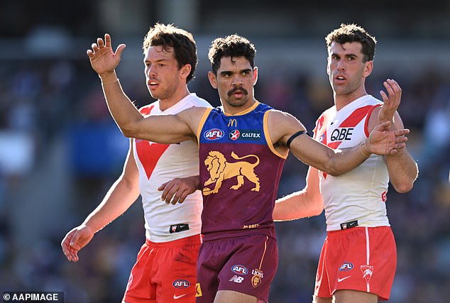 The Swans (pictured playing Brisbane in Round 19 this year) finished in the minor league this year, with the Lions finishing the home-and-away season in fifth place.