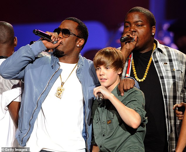 Bieber was just a kid when he befriended Diddy (pictured with Diddy and Sean Kingston in 2010)