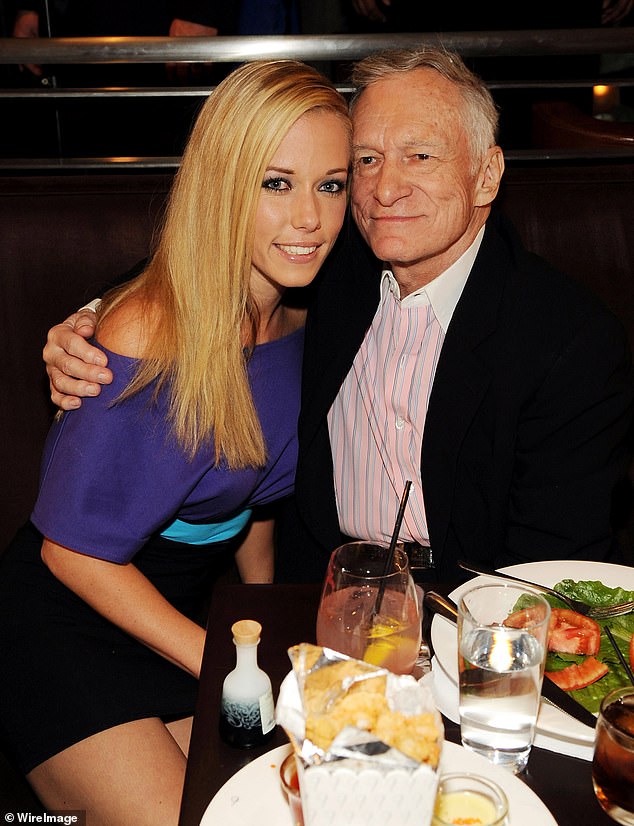 The reality TV star moved into the Playboy Mansion when she was just 18 and became known as a party girl who attended exclusive events, including the American rapper's wild festivities. Pictured with Hugh Hefner in 2009