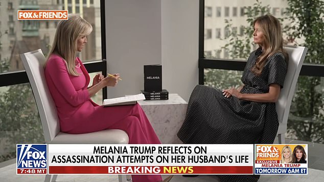 Melania Trump sat down with Fox News' Ainsley Earhardt in New York for a taped interview, excerpts of which aired on Fox and Friends Thursday morning.