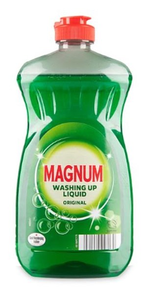 Magnum Liquid Dishwashing Detergent, 69p, took 20 per cent of the votes in the Cleaning category.