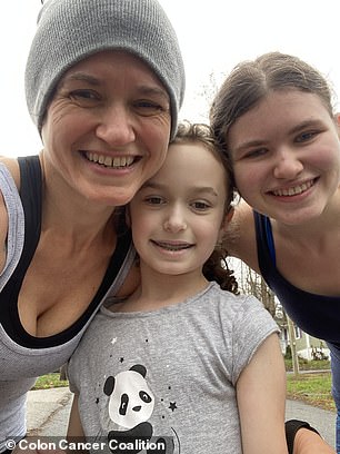 Laurie Koshers, pictured above with two of her children, was diagnosed with stage 3 colon cancer at age 44.