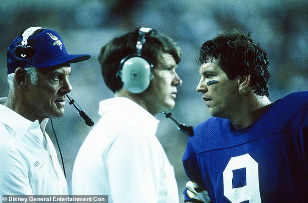 Kramer (right) pictured with iconic Minnesota Vikings coach Bud Grant in 1983