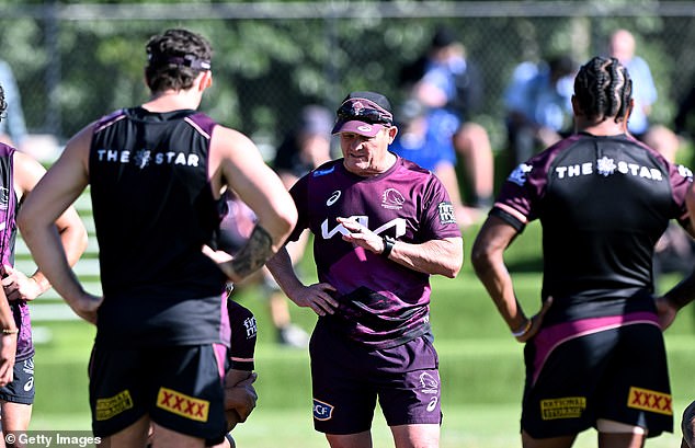 Walters (centre), a Broncos legend, coached 99 NRL games with the team, having won five championships with the club as a player.