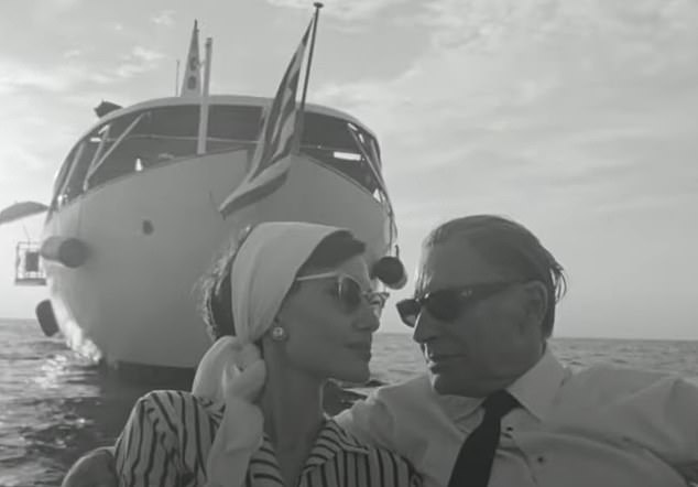 Here Maria (Jolie) is seen with Greek shipping magnate Aristotle Onassis, who died in 1975.