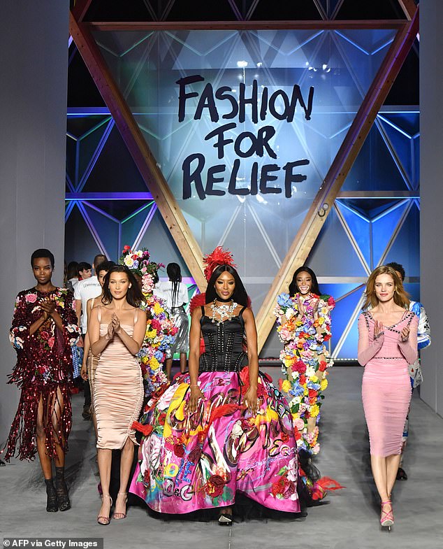 Among those attending the Fashion For Relief event at the Cannes Film Festival in May 2018 were (from left) Maria Borges, Bella Hadid, Naomi Campbell, Winnie Harlow and Natalia Vodianova.