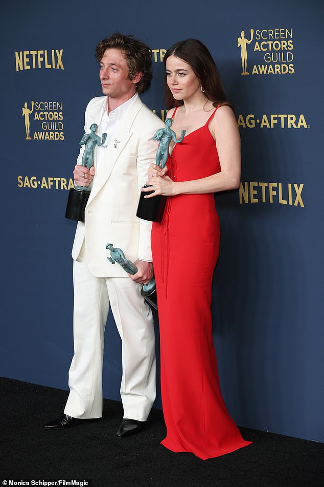 The couple was spotted posing at the 2024 SAG Awards in February.