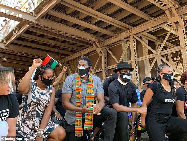 New York City Public Advocate Jumaane Williams, 48, is next in line for mayor. She is seen kneeling against police brutality.