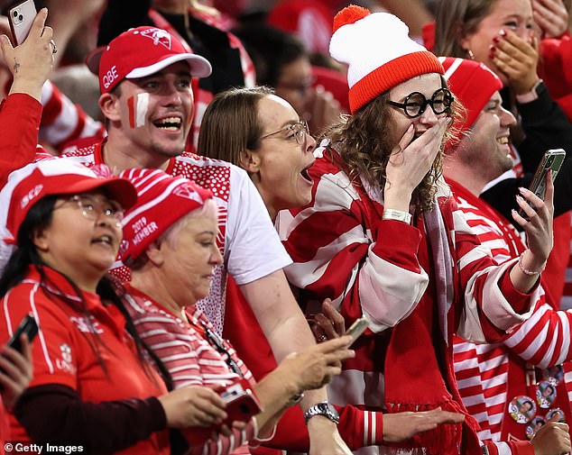 Swans fans were in a celebrating mood after beating Port Adelaide in the preliminary final at the SCG on September 20 (pictured) to reach another grand final.