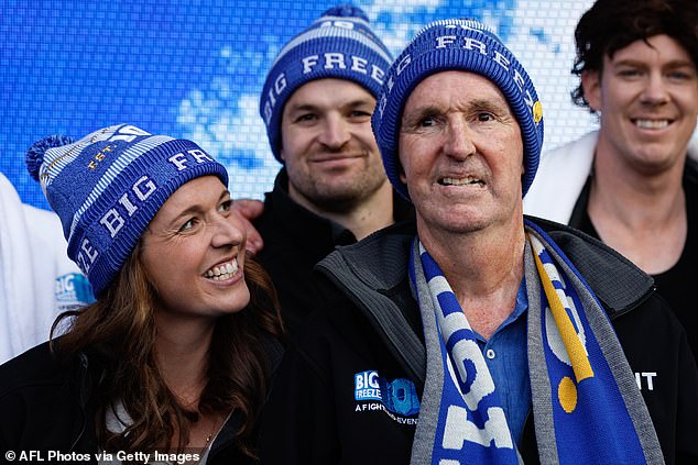 Neale Daniher, pictured with Bec Daniher, is battling MND and could be part of the post-game ceremonies on Saturday.