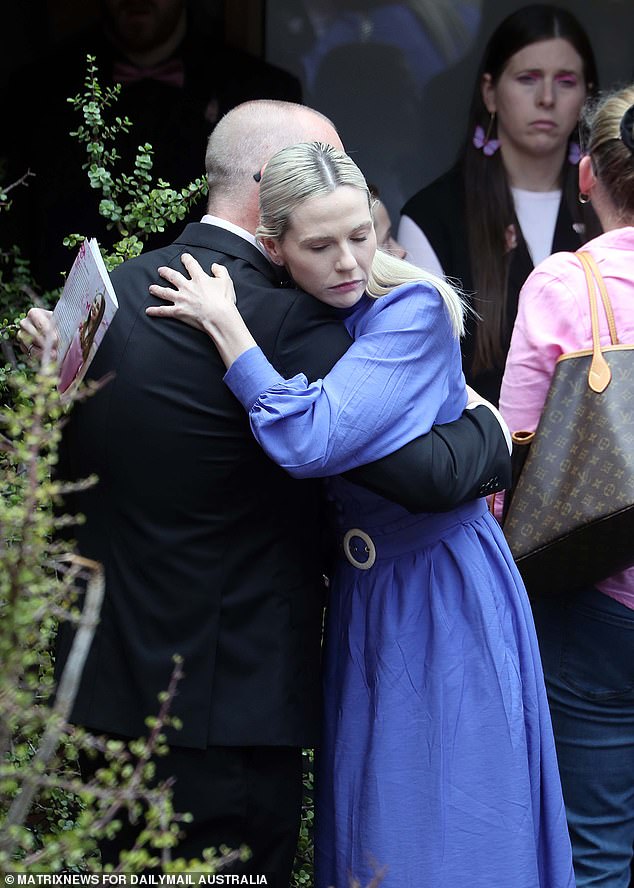 Charlotte's parents (pictured at their daughter's funeral) cried as they gave their eulogy.