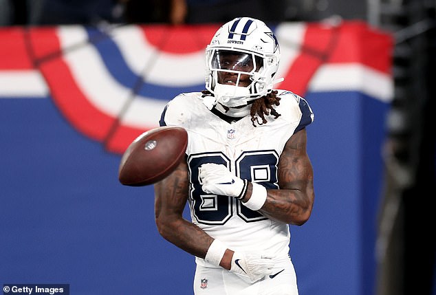 CeeDee Lamb was celebrating a touchdown when an official flagged him for taunting.