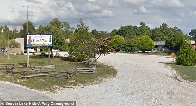 The couple was staying at a campground near Beaver Lake in Arkansas.