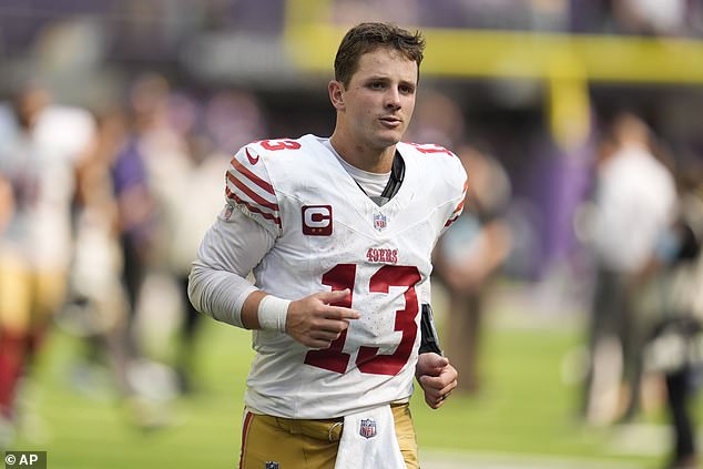 San Francisco 49ers quarterback Brock Purdy is dealing with back pain