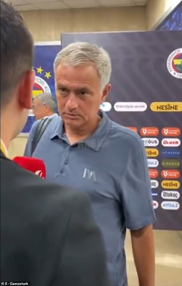 Mourinho stormed away from a journalist after being shown the photo in the mixed zone.