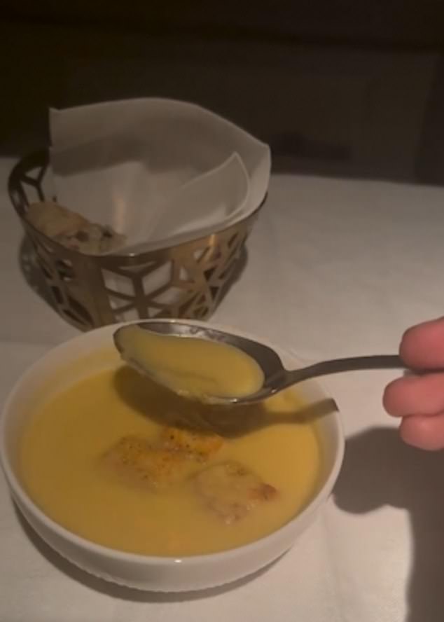 He captured in his images the lumpy soup he was served on board.