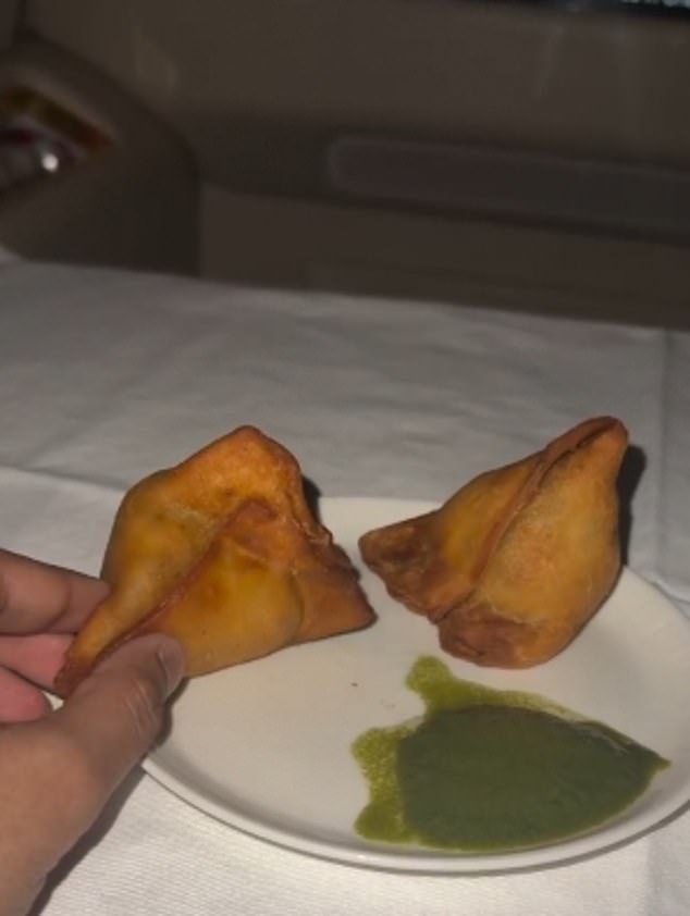 Patel said the samosas were stale on his first-class flight.