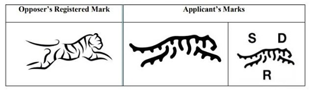 Both logos in question represent the shape of a tiger and have a very similar resemblance.