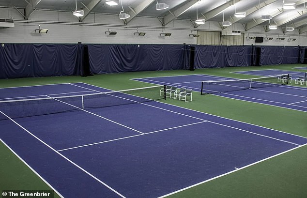 The Greenbrier in West Virginia, where the Broncos stay, has an indoor tennis facility.