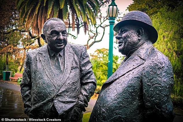 The statue of Mr Andrews will join others of John Cain Jr, Rupert Hamer, Henry Bolte (left) and Albert Dunstan (right) commemorated along Treasury Place and costing around $100,000.